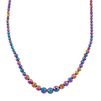 Magic color Plated Hematite Beaded Necklace in Silvertone 560.00 ctw (21.25-23.25 Inches)