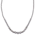 Silver Plated Hematite Beaded Necklace in Silvertone 560.00 ctw (21.25-23.25 Inches) - Sticky add to cart bar
