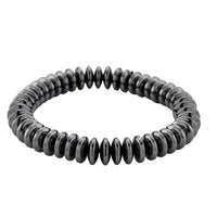 Black Hematite Roundel Beaded Stretch Bracelet  257.00 ctw (6.75-7.25 inches)