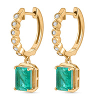 D'Joy, Emeraldine Quartz (Triplet) and White Zircon 4.15 ctw Earrings in 14K YG Over Sterling Silver
