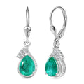 D'Joy, Emeraldine Quartz (Triplet) and White Zircon 4.30 ctw Earrings in Platinum Over Sterling Silver - Sticky add to cart bar