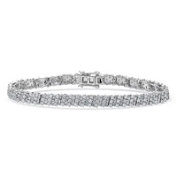 Luxuriant Lab Grown Diamond (G-H, SI) Celestial Duality Bracelet in Rhodium Over Sterling Silver (6.50 In) (Del. in 10-12 Days) 5.00 ctw
