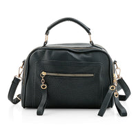 La Marey Black Faux Leather Crossbody Bag (10.24"x4.72"x7.10")