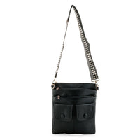 La Marey Black Faux Leather Crossbody Bag (9.45"x1.97"x10.60")