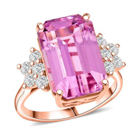 Certified & Appraised AAA Martha Rocha Kunzite and Luxuriant Lab Grown Diamond E-F VS 10.00 ctw Ring
