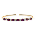 10K Yellow Gold AAA Radiant Ember Garnet,  Luxuriant Lab Grown Diamond (E-F, VS) (0.66 cts) Bangle Bracelet (7.25 In) 4.40 ctw - Sticky add to cart bar
