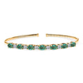 10K Yellow Gold AAA Radiant Ember Garnet,  Luxuriant Lab Grown Diamond (E-F, VS) (0.66 cts) Bangle Bracelet (7.25 In) 4.40 ctw - Sticky add to cart bar