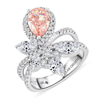 14K White Gold Luxuriant Lab Grown Pink Diamond (IR) and Lab Grown Diamond (VS-VS2) Ring (Size 10.0) 3.00 ctw