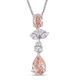 Luxuriant Lab Grown Pink Diamond and Lab Grown Diamond VS-VS2 2.00 ctw Necklace in 14K White Gold 18 Inches - Sticky add to cart bar