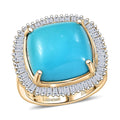 10K Yellow Gold AAA Sleeping Beauty Turquoise, Luxuriant Lab Grown Diamond (E-F, VS) (1.03 cts) Ring (Size 10.0) (5.65 g) 11.20 ctw - Sticky add to cart bar