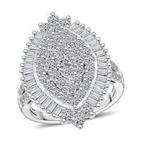 10K White Gold Luxuriant Lab Grown Diamond (E-F, VS) Ring (Size 7.0) (5.20 g) 2.04 ctw