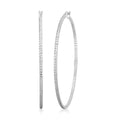 Groove Textured Hoop Earrings in Sterling Silver 6 Grams - Sticky add to cart bar