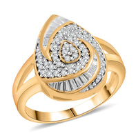 Diamond (I2-I3) Ring in 14K YG Over Sterling Silver (Size 10.0) 0.25 ctw