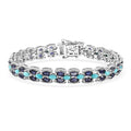 Epic Deal D'Joy Premium Sleeping Beauty Turquoise, Catalina Iolite Bracelet in Rhodium Over Sterling Silver (7.25 In) 9.25 ctw - Sticky add to cart bar