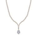 D'Joy Moissanite (Pear 22x15mm) Tear Drop  Necklace (18 Inches) in 18K Vermeil YG Over Sterling Silver 60.00 ctw - Sticky add to cart bar