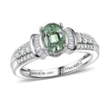 D'Joy Premium Mint Tourmaline, Diamond (0.25 cts) Ring in Rhodium Over Sterling Silver (Size 5.0) 1.10 ctw - Sticky add to cart bar