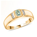 D'Joy Premium Mint Tourmaline, Diamond Men's Ring in 18K Vermeil YG Over Sterling Silver (Size 10.0) 0.40 ctw - Sticky add to cart bar