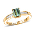 D'Joy Premium Mint Tourmaline, Diamond Ring in 18K Vermeil YG Over Sterling Silver (Size 6.0) 1.25 ctw - Sticky add to cart bar