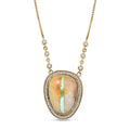 D'Joy Rachel Roy Loving Care Royston Ribbon Turquoise, White Zircon Necklace in 18K Vermeil YG Over Sterling Silver 17.50 ctw (18- 20 Inches) - Sticky add to cart bar