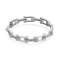 Austrian Crystal Bangle Bracelet in Silvertone (7.50 In) - Sticky add to cart bar