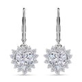 D'Joy Blue Moissanite (Hrt 6mm), Blue Sapphire Heart Earrings in Rhodium Over Sterling Silver 2.10 ctw - Sticky add to cart bar