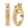 EverTrue Bronzella Collection Weave Hoop Earrings in 18K YG Plated Bronze - Sticky add to cart bar
