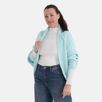LA MAREY Cognac Floral Embroidered Knit Ruana - One Size Fits Most