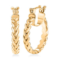 EverTrue Bronzella Collection Timeless Twisted Gold Hoop Earrings 18K Yellow Gold Plated Bronze