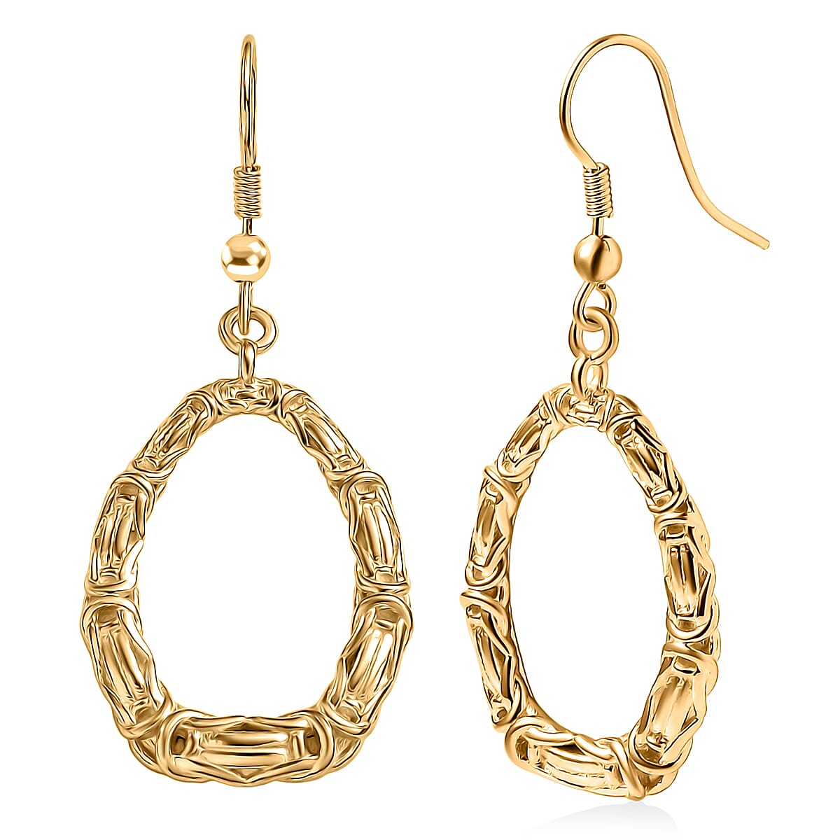 EverTrue Bronzella Collection Bamboo Drop Earrings 18K Yellow Gold Plated Bronze