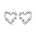 D'Joy Moissanite 0.60 ctw Open Heart Earrings in Rhodium Over Sterling Silver - Sticky add to cart bar