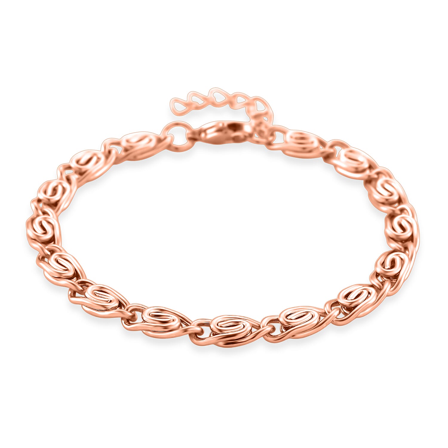 Byzantine Chain Bracelet in ION Plated RG Stainless Steel (7.0-8.0In)