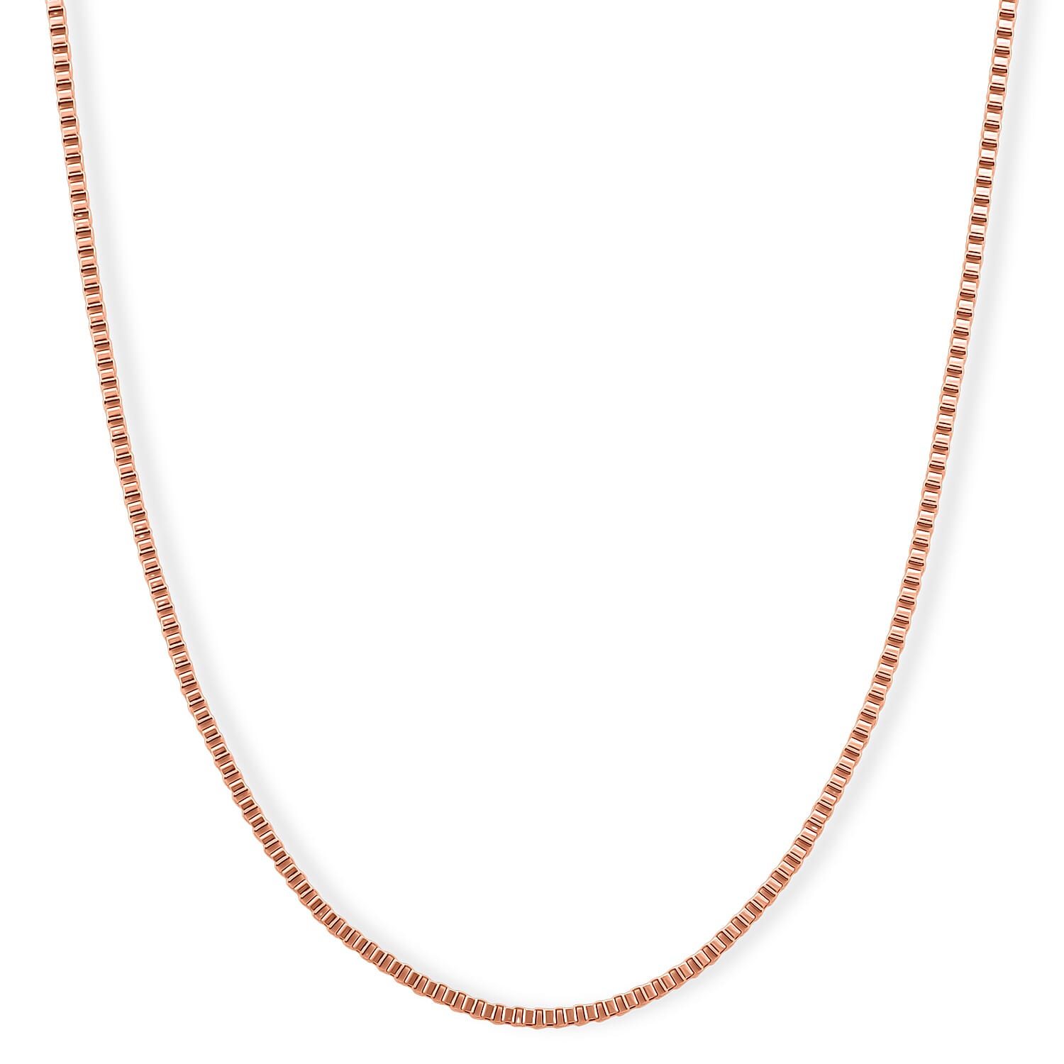 Classic Box Chain Necklace in ION Plated RG Stainless Steel (24-26 Inches)