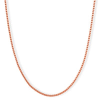 Classic Box Chain Necklace in ION Plated RG Stainless Steel (24-26 Inches)