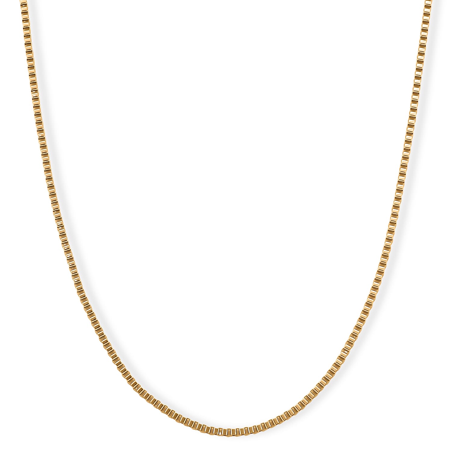 Classic Box Chain Necklace in ION Plated YG Stainless Steel (24-26 Inches)