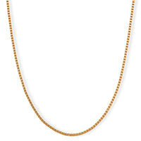 Classic Box Chain Necklace in ION Plated YG Stainless Steel (24-26 Inches)