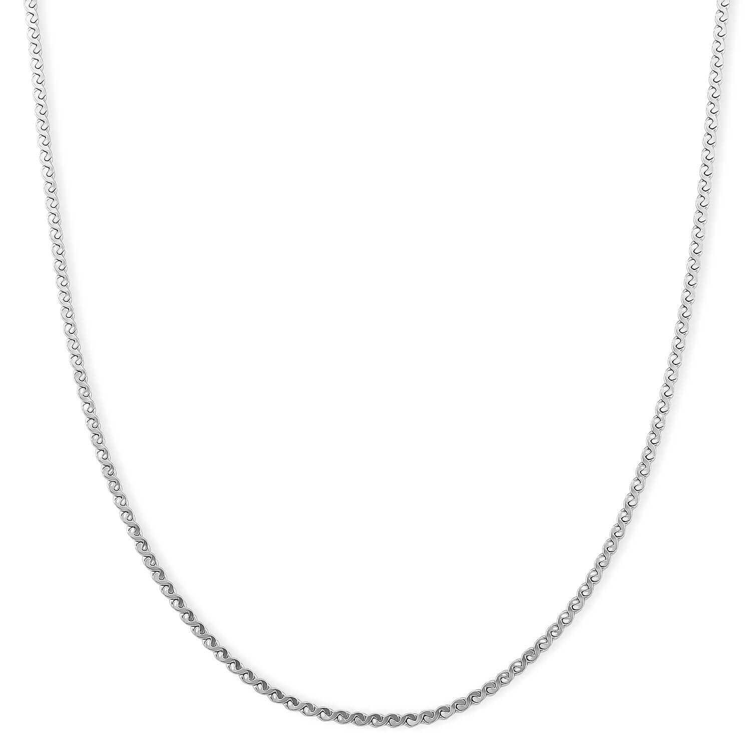Smooth Curved Twist Chain Necklace in Stainless Steel (24-26 Inches)