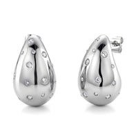 Simulated Diamond Earrings in Stainless Steel 0.30 ctw