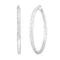 Sterling Silver Spiral Groove Hoop Earrings (12 Grams, 60x4mm) - Sticky add to cart bar
