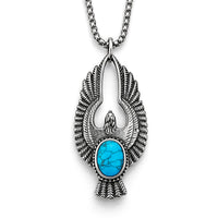 Blue Howlite Pendant Necklace (24 Inches) in ION Plated YG Stainless Steel 1.00 ctw