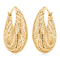 D'Joy Hoop Earrings in 14K Yellow Gold Over Sterling Silver 5.75 Grams
