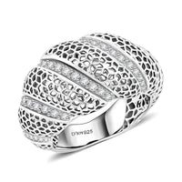 D'Joy Simulated Diamond Ring in Rhodium Over Sterling Silver (Size 10.0) 1.35 ctw