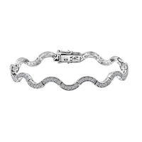 Luxuriant Lab Grown Diamond G-H SI 1.50 ctw Bracelet in Rhodium Over Sterling Silver (7.25 In)