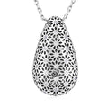 D'Joy Simulated Diamond Teardrop Necklace in Rhodium Over Sterling Silver (18 Inches) - Sticky add to cart bar