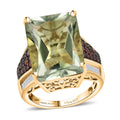 D'Joy Montezuma Prasiolite, Multi Gemstone Ring in 18K Vermeil YG Over Sterling Silver 15.65 ctw (Size 10.0) - Sticky add to cart bar