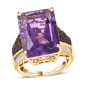 D'Joy African Amethyst, Multi Gemstone Ring in 18K Vermeil YG Over Sterling Silver 16.80 ctw (Size 10.0) - Sticky add to cart bar