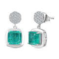D'Joy Emeraldine Quartz (Triplet) and White Zircon 4.50 ctw Earrings in Platinum Over Sterling Silver - Sticky add to cart bar