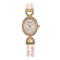 Strada Fresh Water Pearl, Austrian Crystal Japanese Movement Watch in Goldtone - Sticky add to cart bar