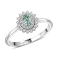D'Joy Premium Mint Tourmaline, Moissanite Ring in Rhodium Over Sterling Silver (Size 10.0) 0.60 ctw - Sticky add to cart bar