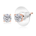 D'Joy Moissanite (Rnd 5mm) Earrings in 14K Vermeil RG Over Sterling Silver 0.90 ctw - Sticky add to cart bar