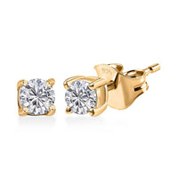Luxuriant Lab Grown Diamond (G-H, SI) Earrings in 18K Vermeil YG Over Sterling Silver 0.25 ctw